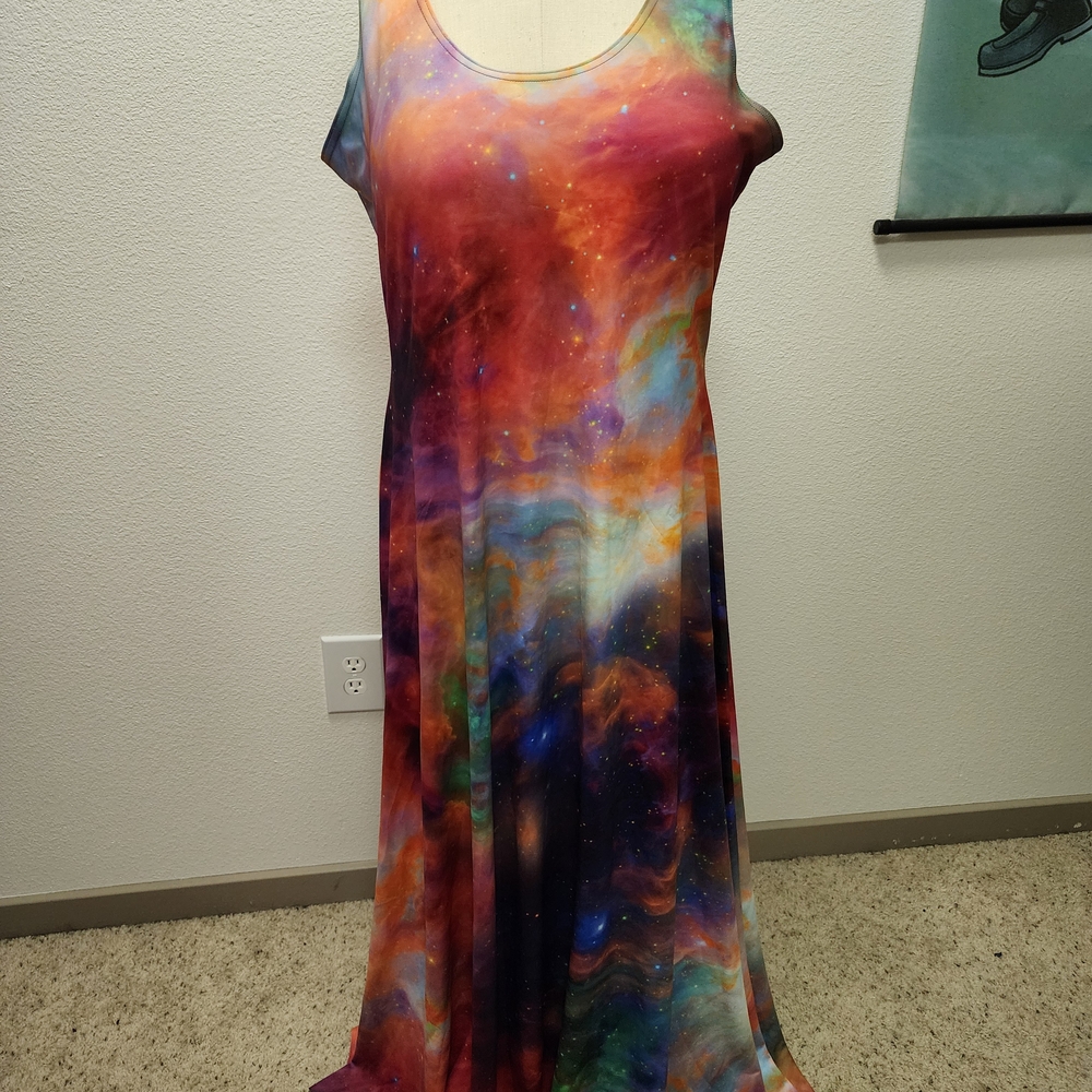 Blackmilk Multicolor Rainbow Galaxy Sleeveless Maxi Dress Size XXL
